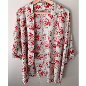 Pleione • S • Floral Print Open Front Kimono